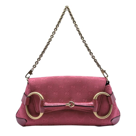 Vintage Gucci Tom Ford Era Horsebit Shoulder Bag & Clutch in Rare Pink - Picture 1 of 11